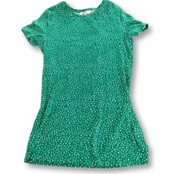 Long Tall Sally Women's Short Sleeve with Triangle Design Green Shirt, Size XS - Picture 2 of 5